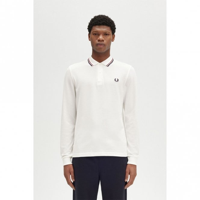 Mens M3636 Twin Tipped Long Sleeve Polo Shirt Secondary image