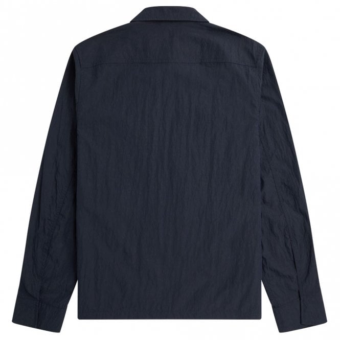 Mens Textured Zip-Through Overshirt