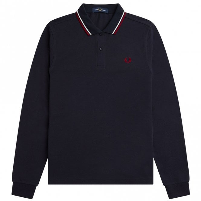 Mens M3636 Twin Tipped Long Sleeve Polo Shirt