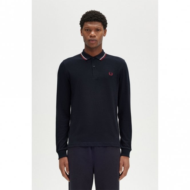 Mens M3636 Twin Tipped Long Sleeve Polo Shirt