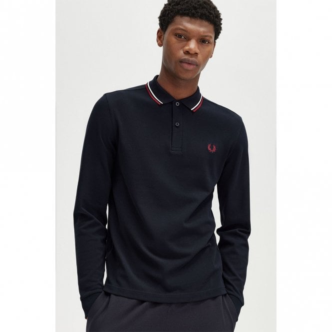 Mens M3636 Twin Tipped Long Sleeve Polo Shirt