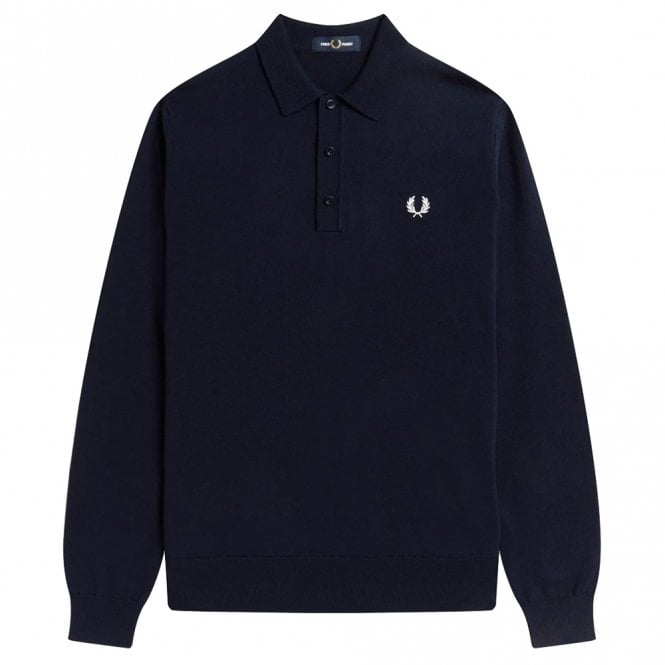 Mens Long Sleeve Knitted Polo Shirt Main image