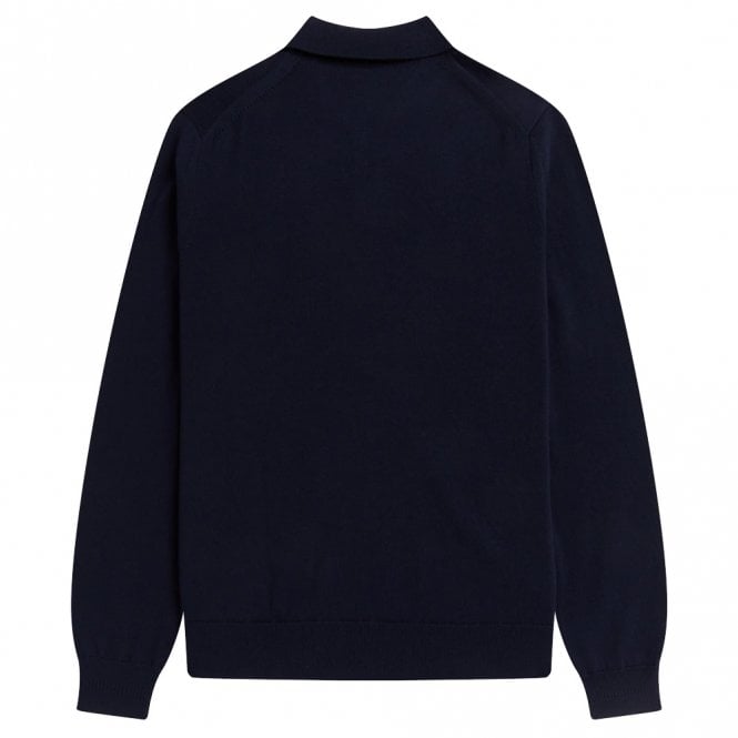 Mens Long Sleeve Knitted Polo Shirt