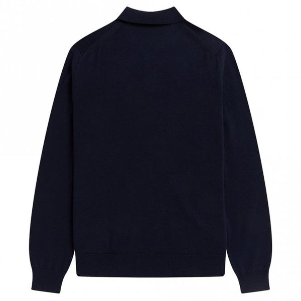 Mens Long Sleeve Knitted Polo Shirt