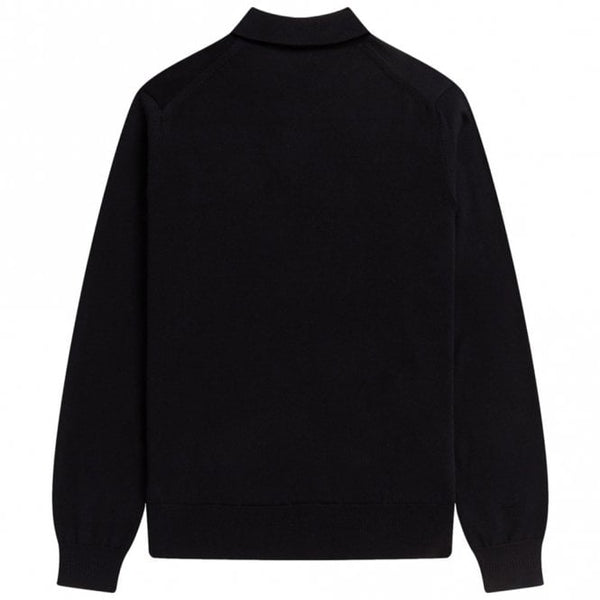 Mens Long Sleeve Knitted Polo Shirt