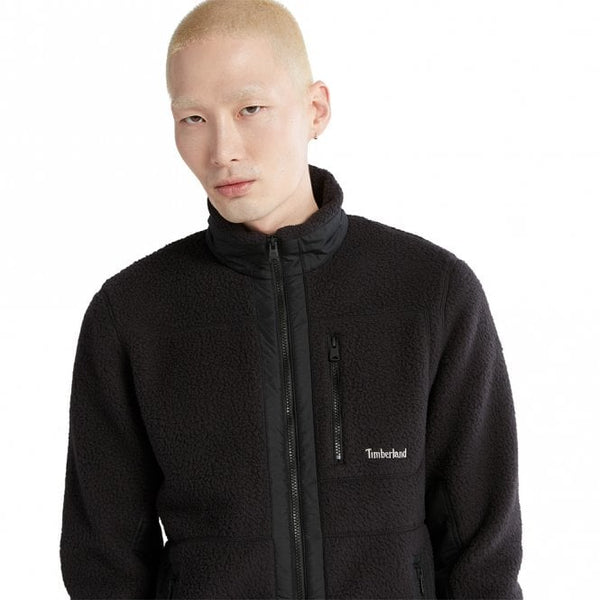 Mens Mix Media High Pile Sherpa Fleece Jacket