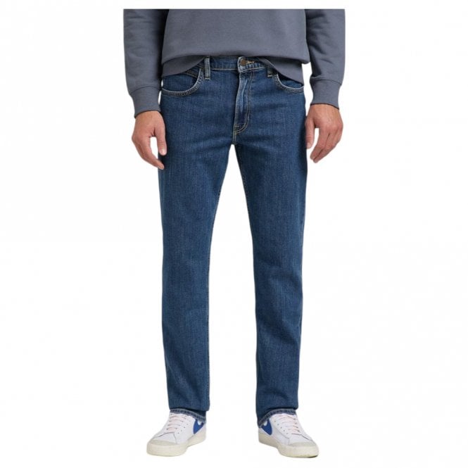 Mens Brooklyn Straight In Mid Stonewash Jeans