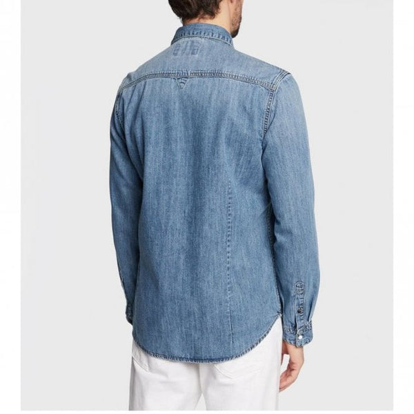 Mens Trucker Denim Long Sleeve Shirt