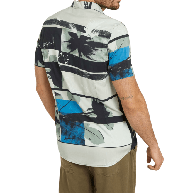 Mens All-Over Print Slim Fit Short Sleeve Shirt