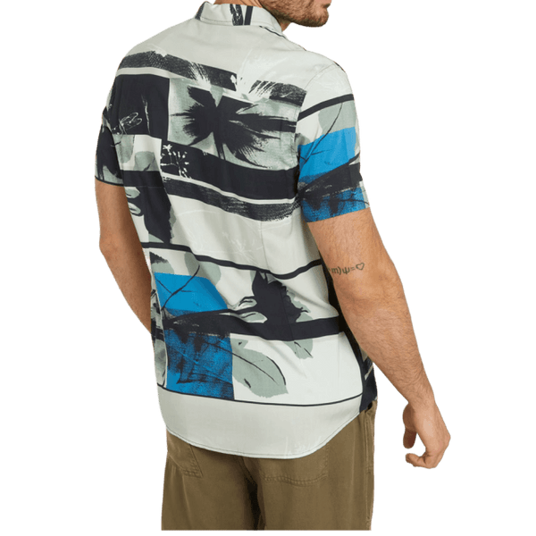 Mens All-Over Print Slim Fit Short Sleeve Shirt