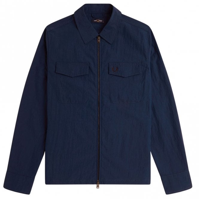 Mens Mens Textured Zip-Through Overshirt