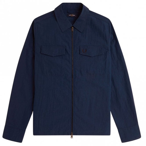 Mens Mens Textured Zip-Through Overshirt