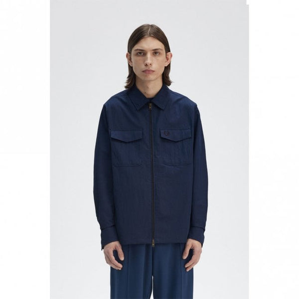 Mens Mens Textured Zip-Through Overshirt