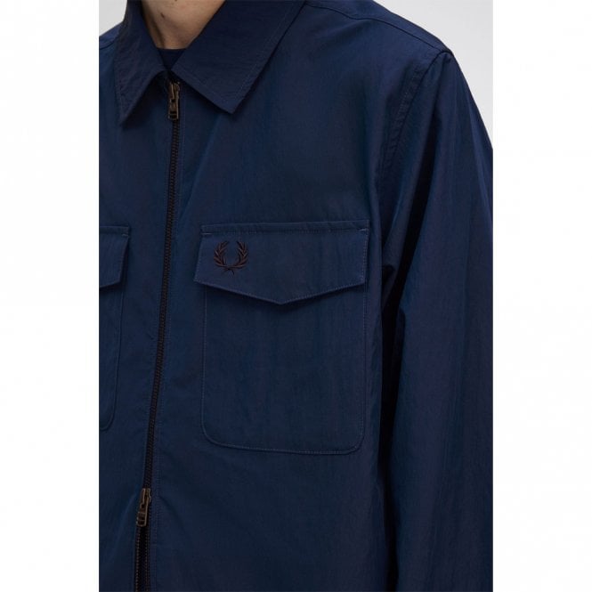 Mens Mens Textured Zip-Through Overshirt