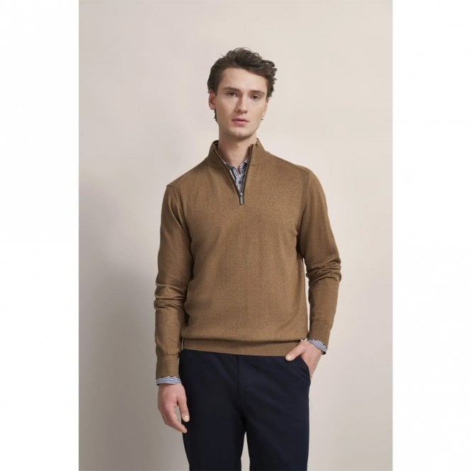 Mens Knit Troyer 1/4 Zip Sweatshirt