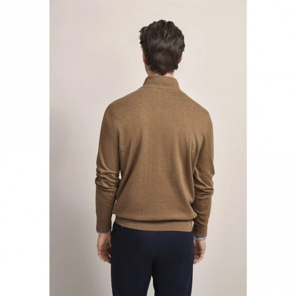 Mens Knit Troyer 1/4 Zip Sweatshirt