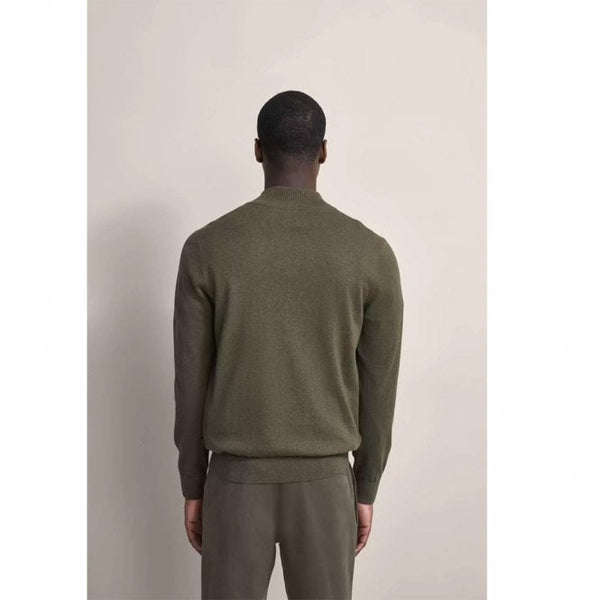 Mens Knit Troyer 1/4 Zip Sweatshirt
