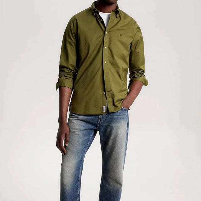 Mens Flex Brushed Twill Long Sleeve Shirt