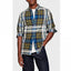 Mens Tartan Slim Fit Oxford Long Sleeve Shirt
