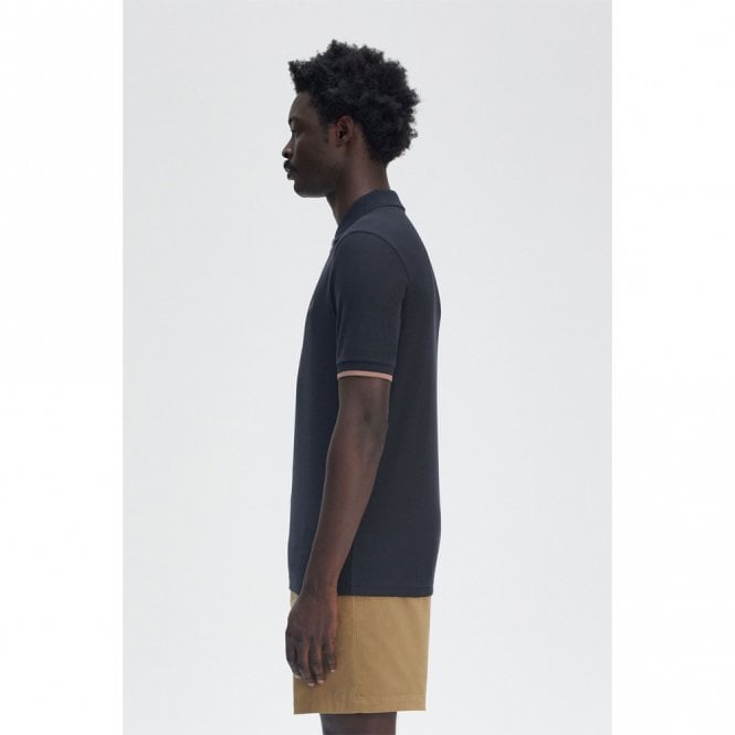 Mens Crepe Piqué Zip Neck Polo Shirt