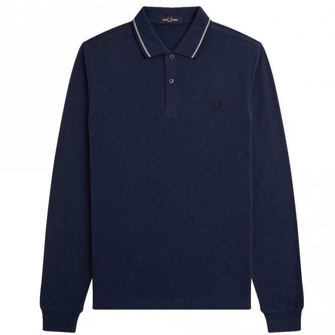 Mens M3636 Twin Tipped Long Sleeve Polo Shirt Main image