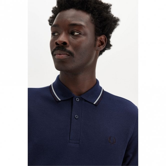 Mens M3636 Twin Tipped Long Sleeve Polo Shirt