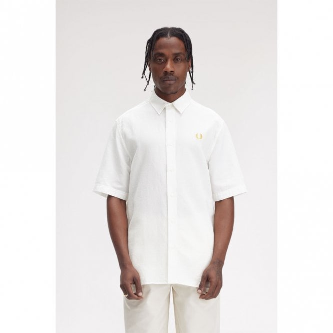Mens Textured Seersucker Shirt