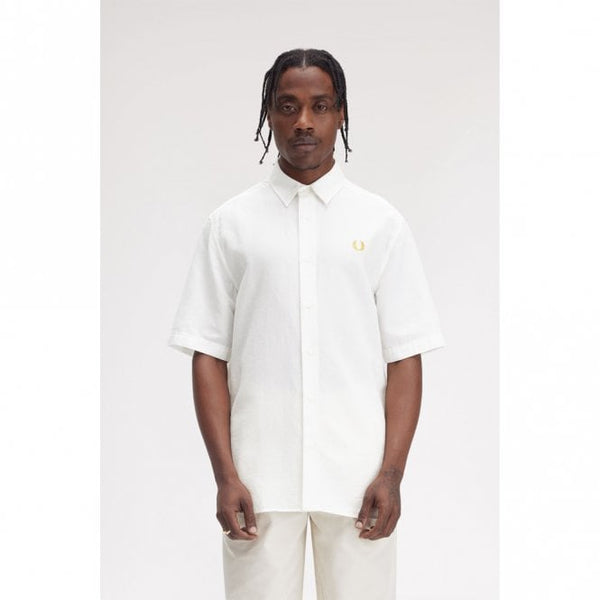 Mens Textured Seersucker Shirt