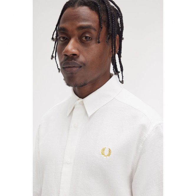 Mens Textured Seersucker Shirt