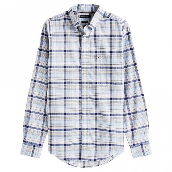 Mens Regular Fit Check Long Sleeve Oxford Shirt