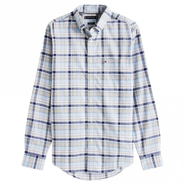 Mens Regular Fit Check Long Sleeve Oxford Shirt