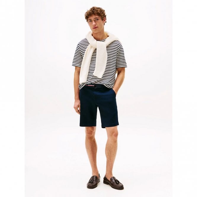 Mens Brooklyn Belted Slim Chino Short