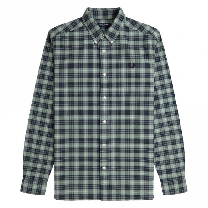 Mens Tartan Long Sleeve Oxford Shirt