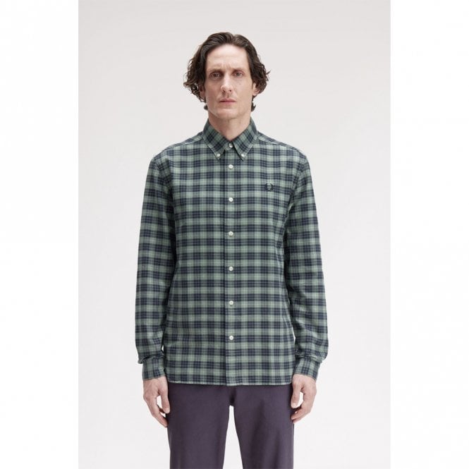 Mens Tartan Long Sleeve Oxford Shirt