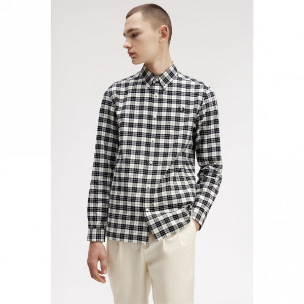 Mens Tartan Long Sleeve Oxford Shirt