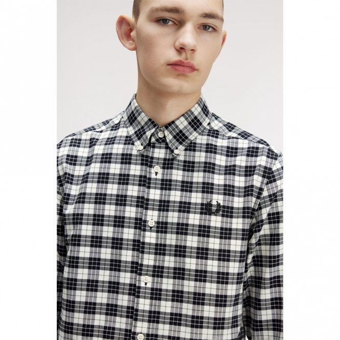 Mens Tartan Long Sleeve Oxford Shirt