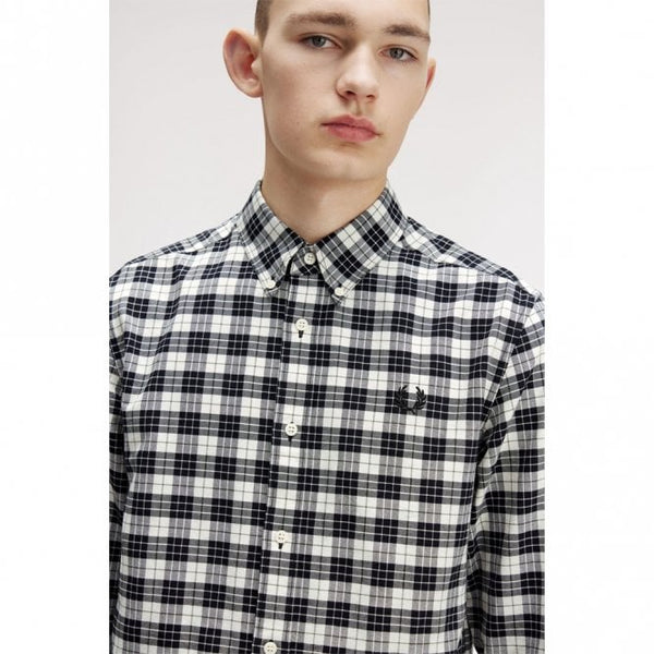 Mens Tartan Long Sleeve Oxford Shirt