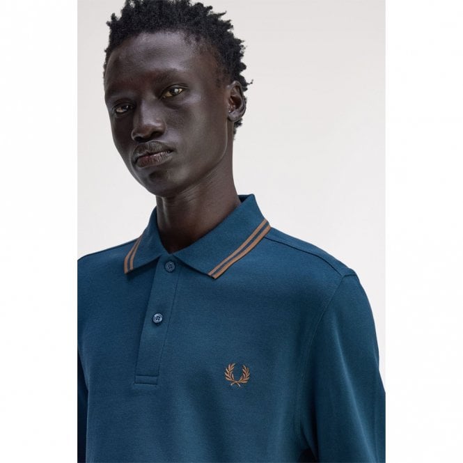 Mens M3636 Twin Tipped Long Sleeve Polo Shirt