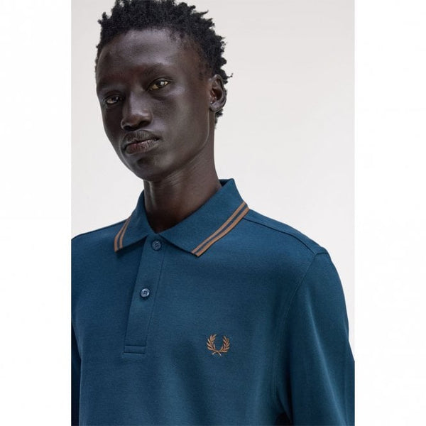 Mens M3636 Twin Tipped Long Sleeve Polo Shirt