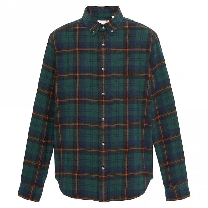 Mens Midweight Checked Flannel Long Sleeve Shirt