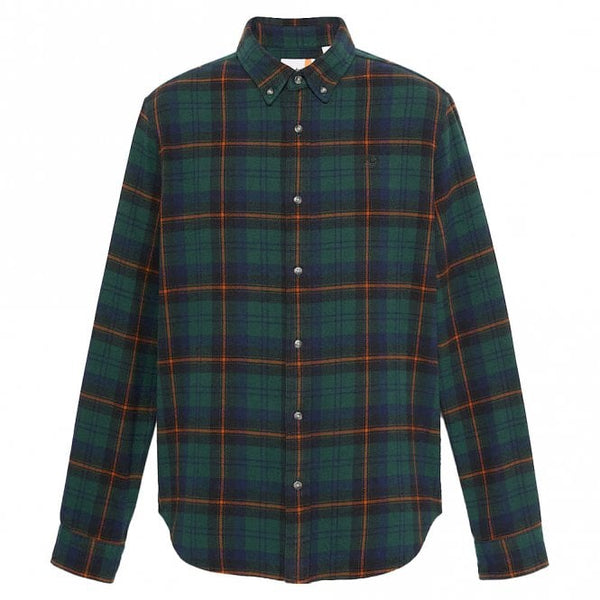 Mens Midweight Checked Flannel Long Sleeve Shirt