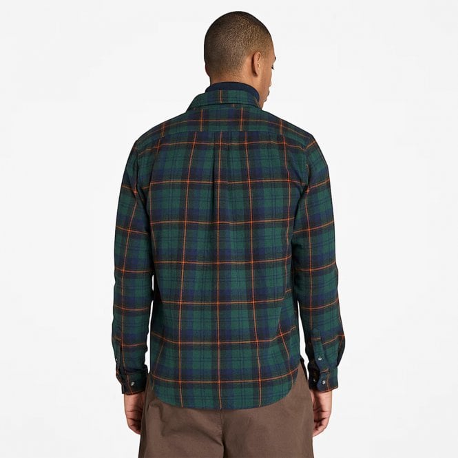 Mens Midweight Checked Flannel Long Sleeve Shirt