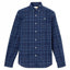 Mens Slim Fit Stretch Poplin Check Long Sleeve Shirt