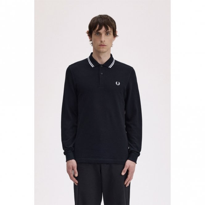 Mens M3636 Twin Tipped Long Sleeve Polo Shirt Secondary image