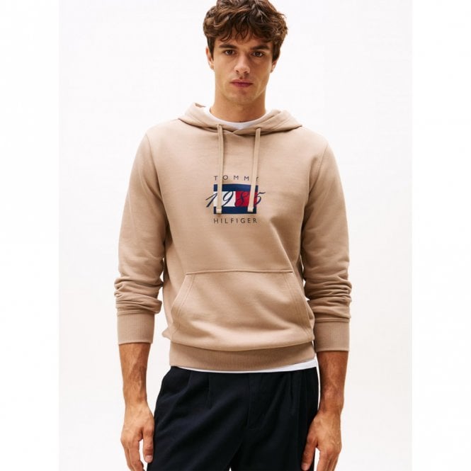 Mens Flag Graphic Drawstring Hoodie