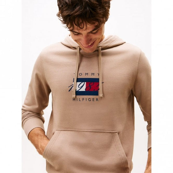 Mens Flag Graphic Drawstring Hoodie