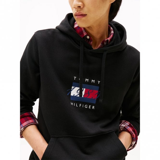 Mens Flag Graphic Drawstring Hoodie