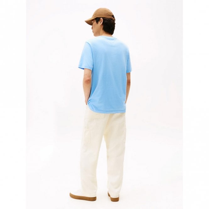 Mens Flag Embroidery Crew Neck T-Shirt