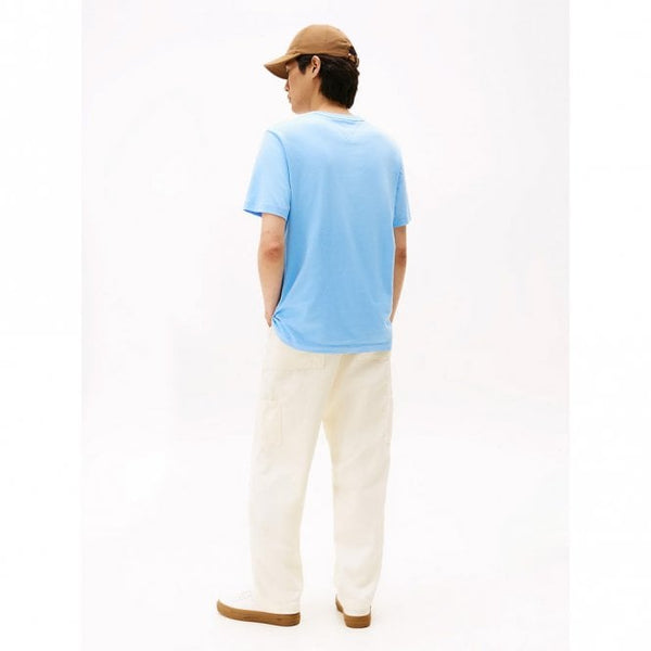 Mens Flag Embroidery Crew Neck T-Shirt