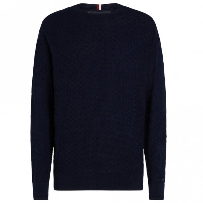 Mens Basketweave Knitted Sweatshirt